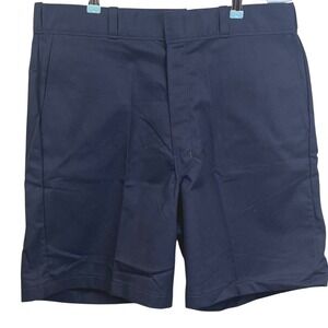 Dickies Relaxed Fit Flat Front Twill Work Shorts Blue Fade Resistant 36 Mens NWT